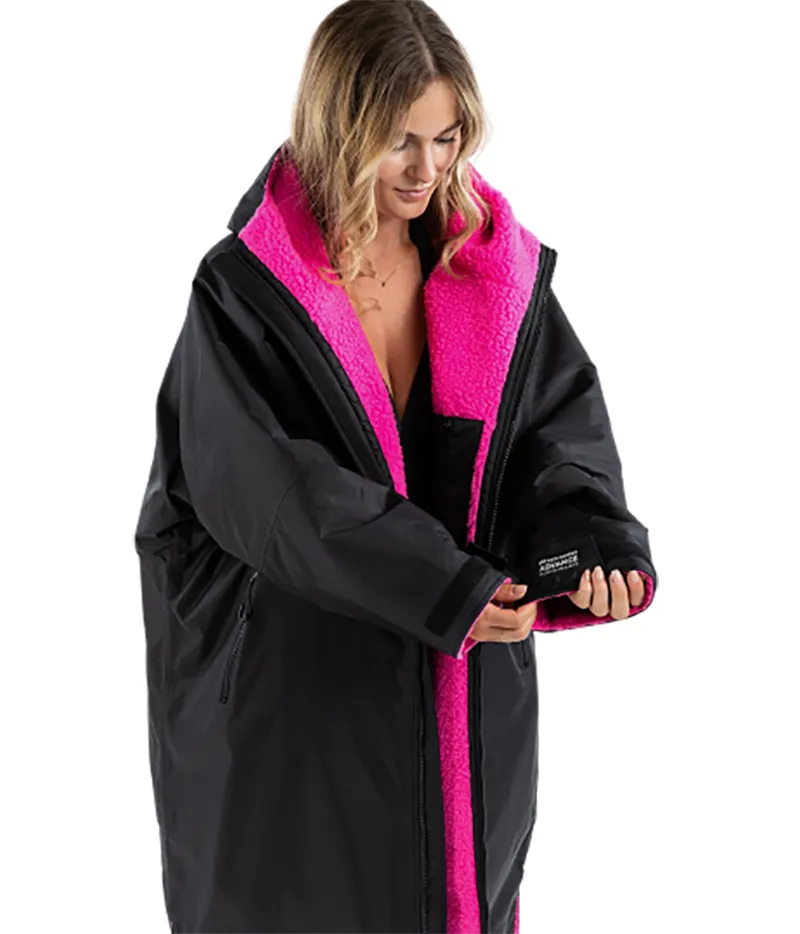 Dryrobe Adult Advance Long Sleeve Change Robe V3 Medium Black/Pink-6